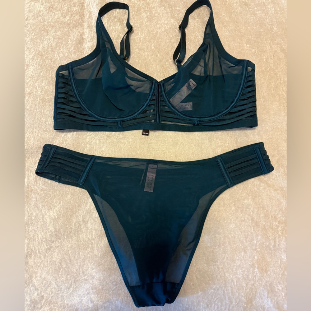 Victoria's Secret Teal Sheer Lingerie Set